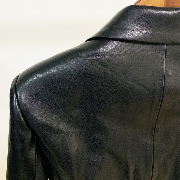 black leather blazer sale