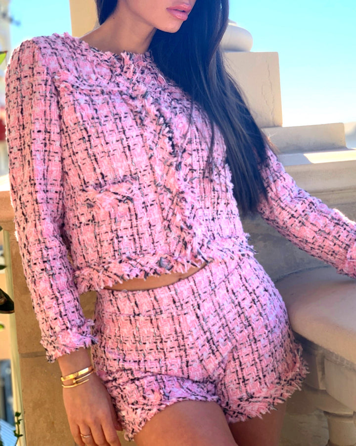 Tweed 2-Piece Jacket & Shorts Set