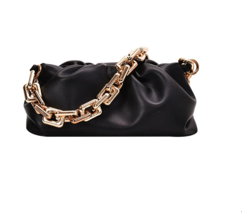 Chain Leather Pouch Womens Handbag