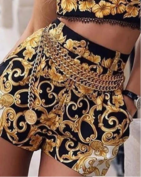 Donatella 2-Piece Crop Top & Shorts Set