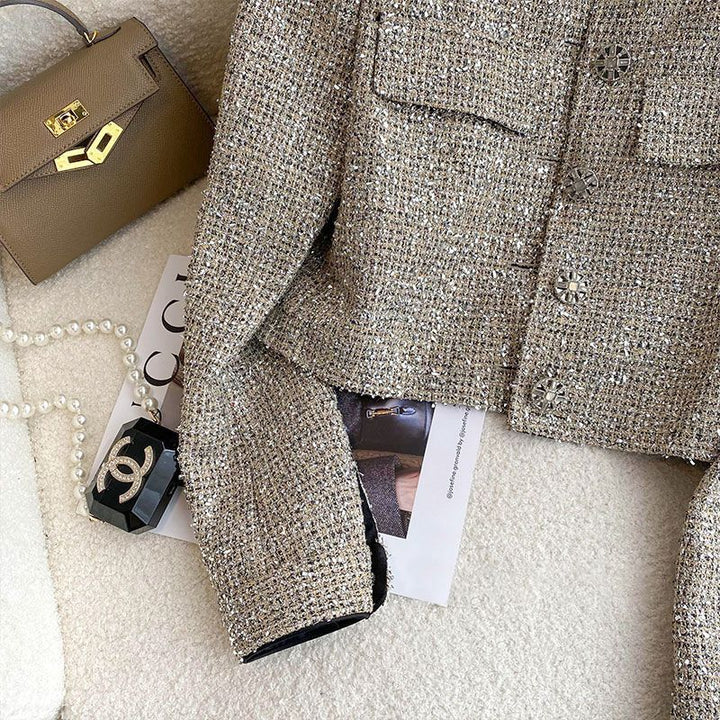 Grey Speckled Tweed Blazer