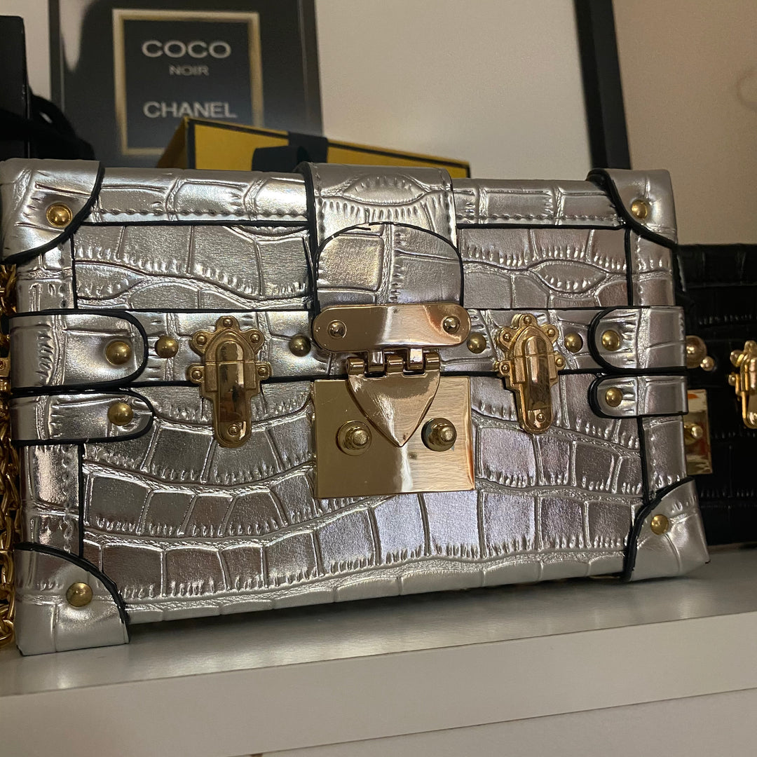 Kristina Leather Gold Trunk Purse - Limited Edition
