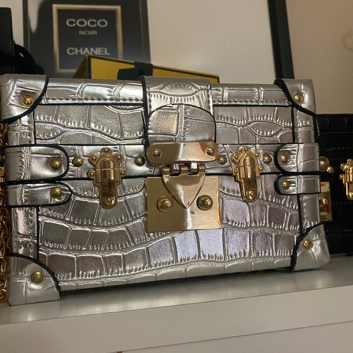 Kristina Leather Gold Trunk Purse - Limited Edition