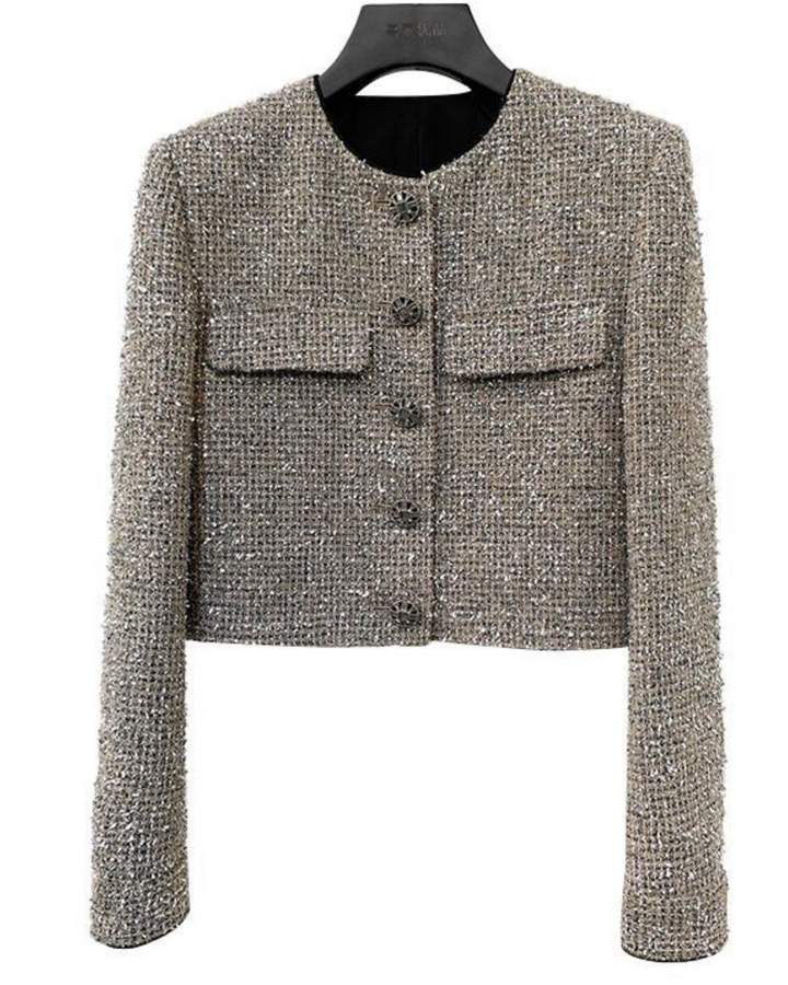 Grey Speckled Tweed Blazer