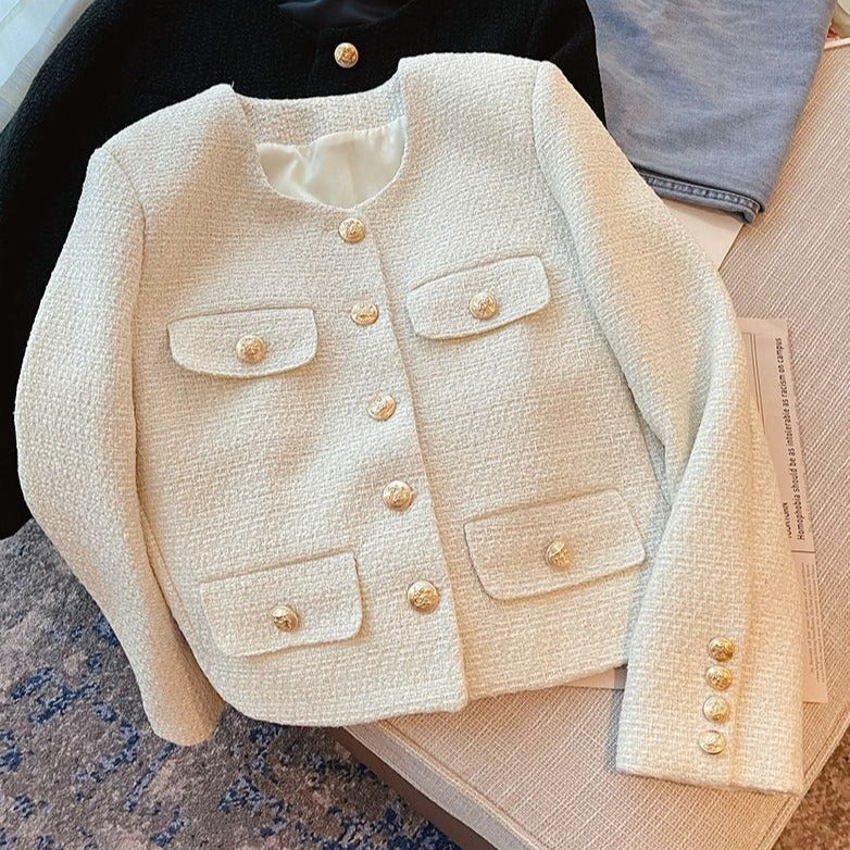 Tweed Gold Button Couture Jacket – Haute In Couture