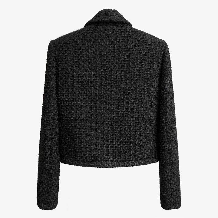 Black Vintage Tweed Gold Button Jacket
