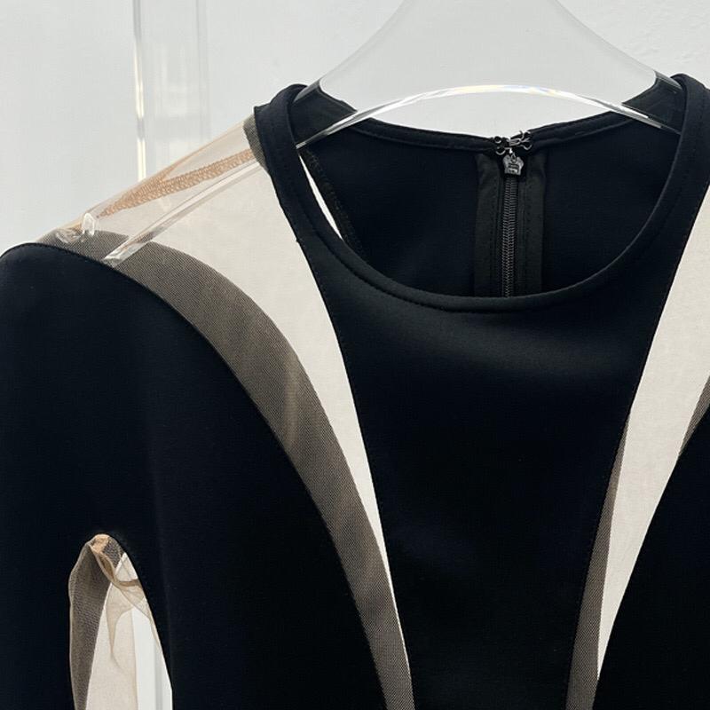 Black Illusion Shaping Paneled Bodysuit