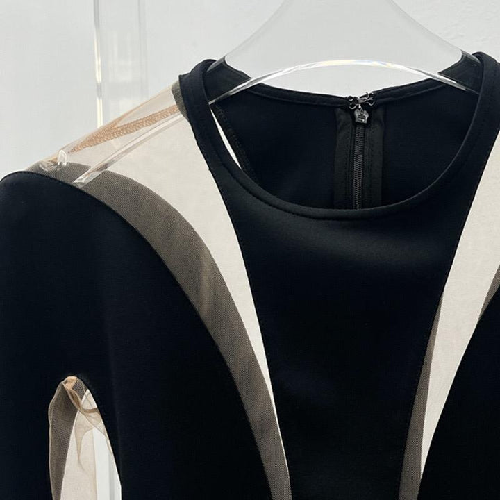 Black Illusion Shaping Paneled Bodysuit