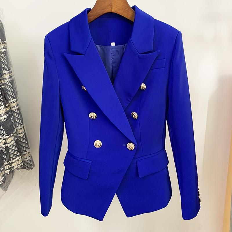 Blue Double Breasted Gold Button Blazer