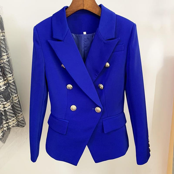 Blue Double Breasted Gold Button Blazer