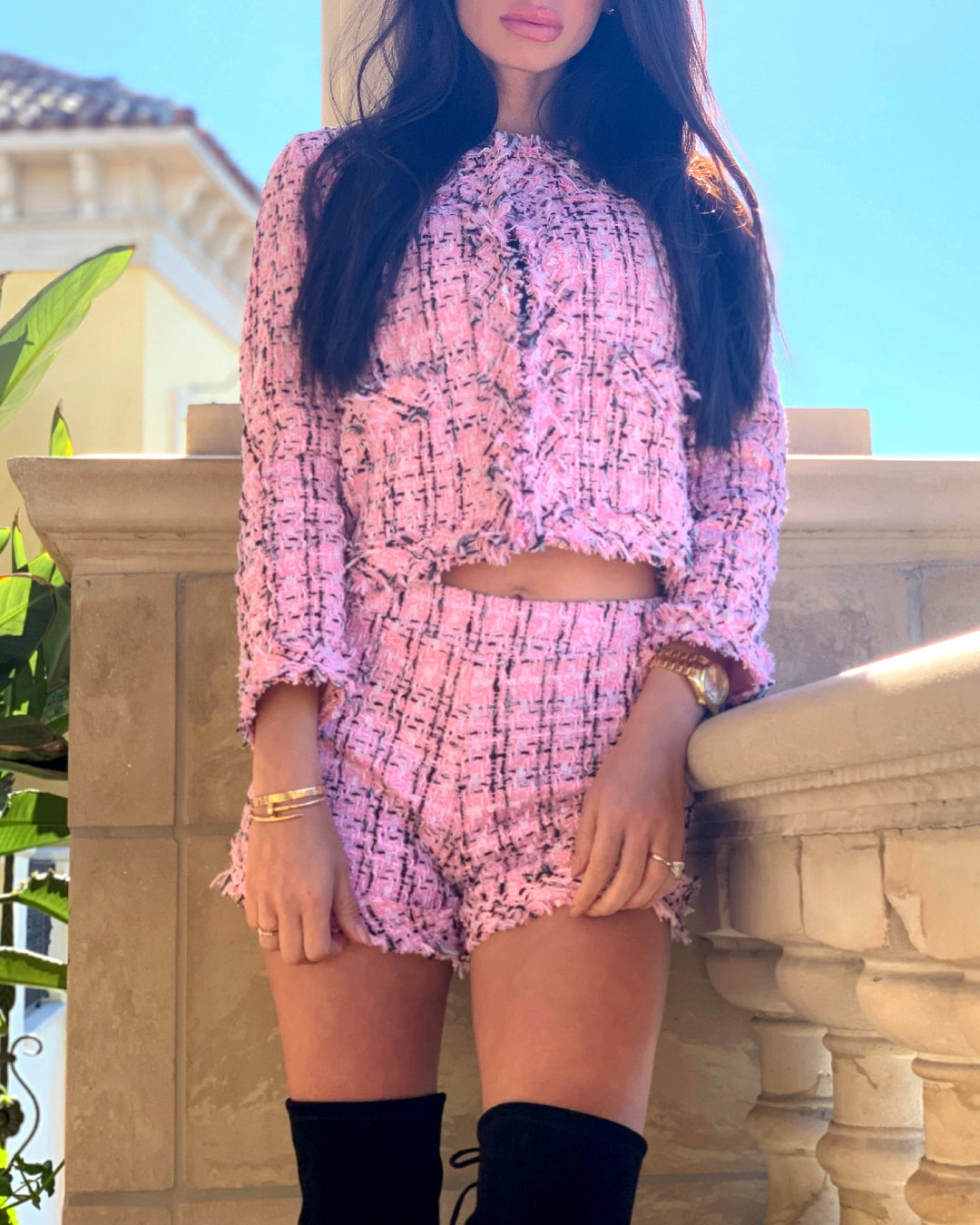 Tweed 2-Piece Jacket & Shorts Set