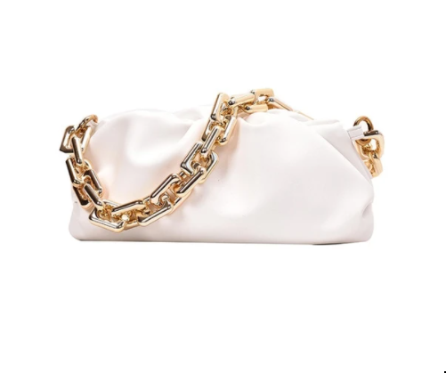 Chain Leather Pouch Womens Handbag