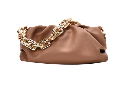 Chain Leather Pouch Womens Handbag