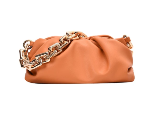 Chain Leather Pouch Womens Handbag