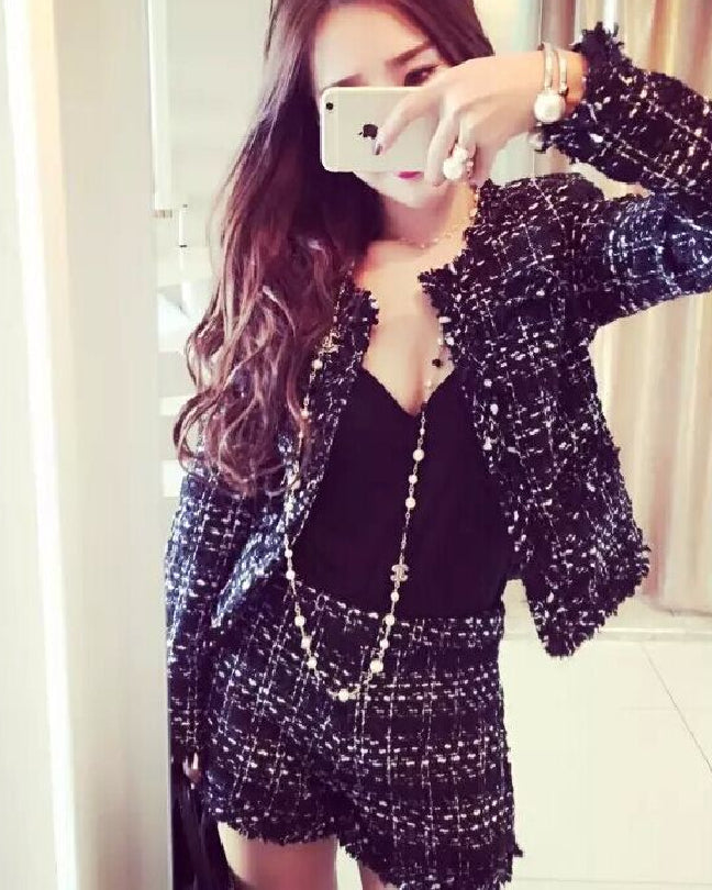Tweed 2-Piece Jacket & Shorts Set