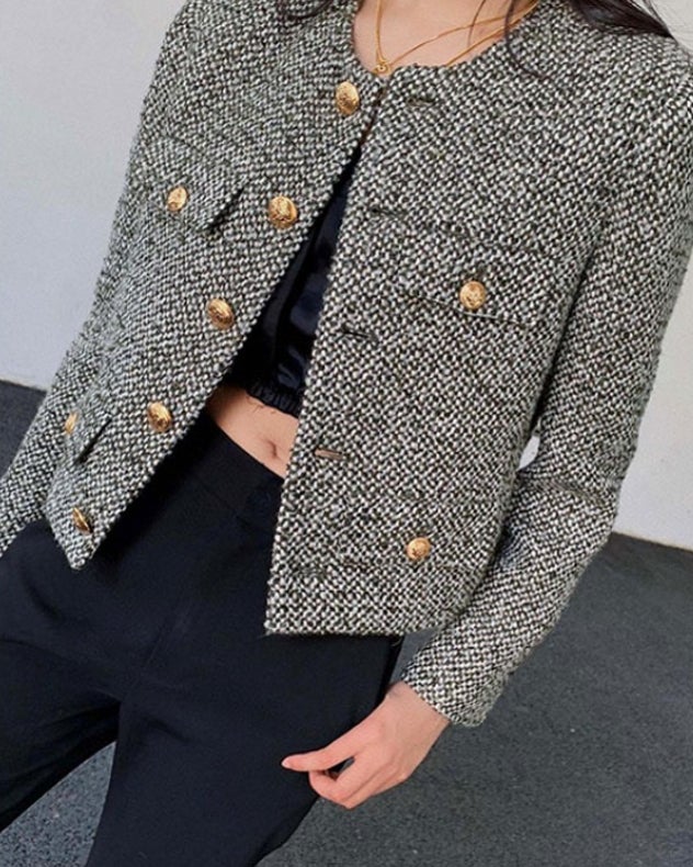 black tweed jacket