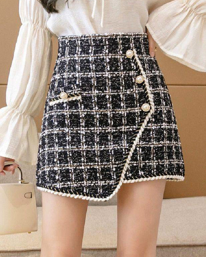 tweed skirt black