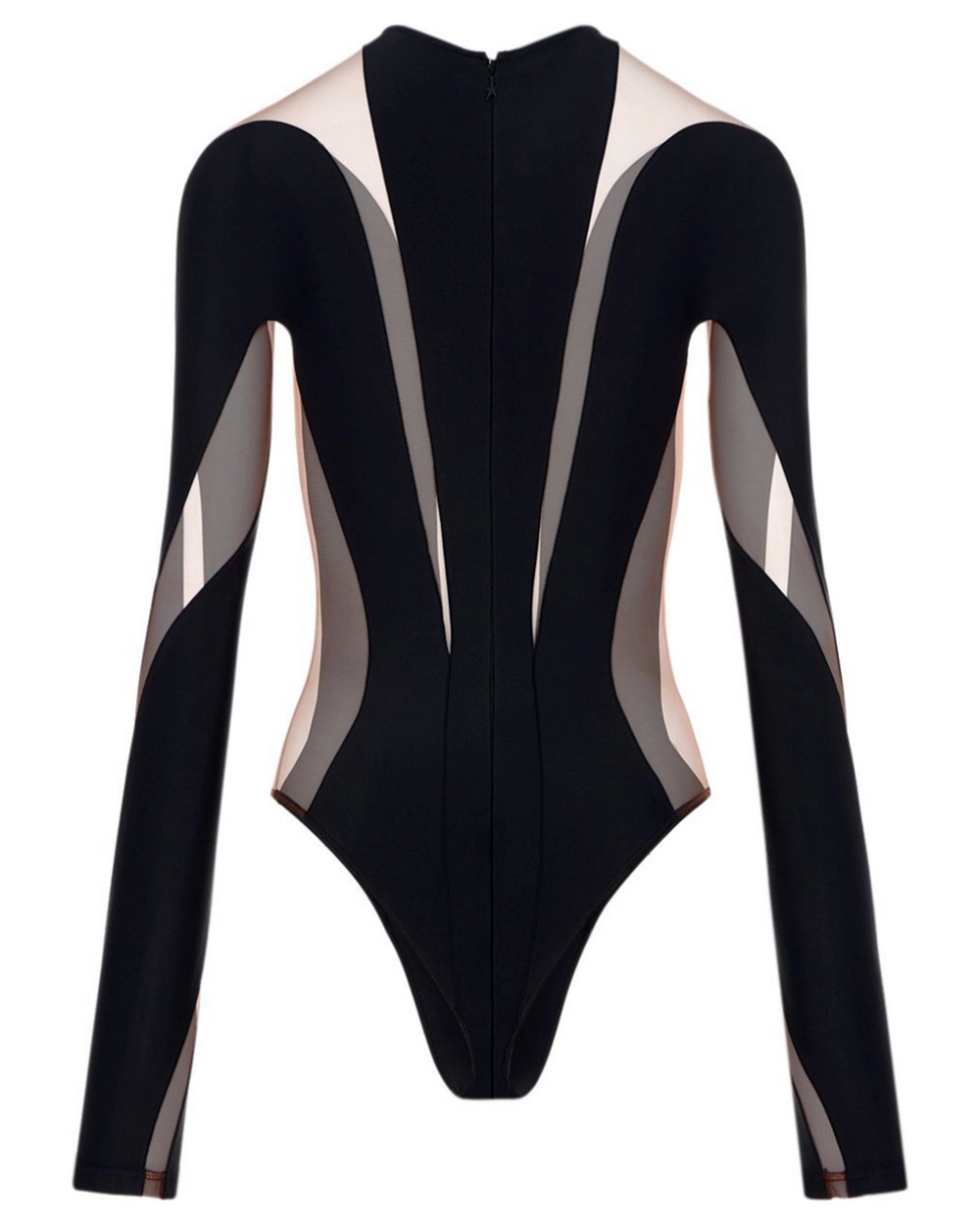 black sheer panel bodysuit