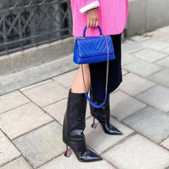 Croc Black Knee High Boots