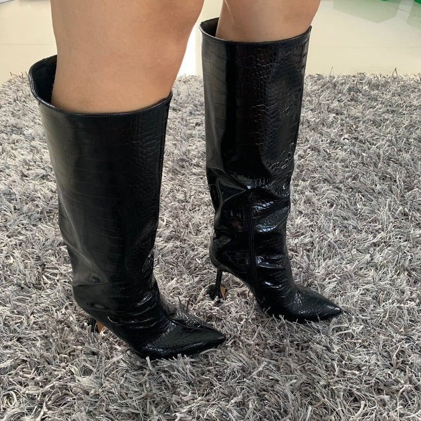 Black Knee High Boots