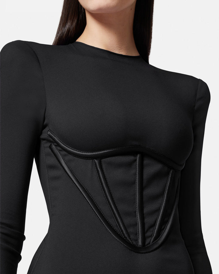 Long Sleeve Bandage Corset Dress – Haute In Couture