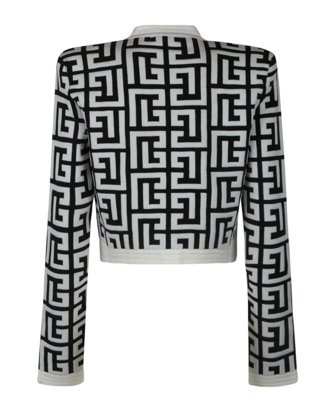 black and white jacquard sweater