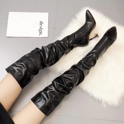 black over the knee boots