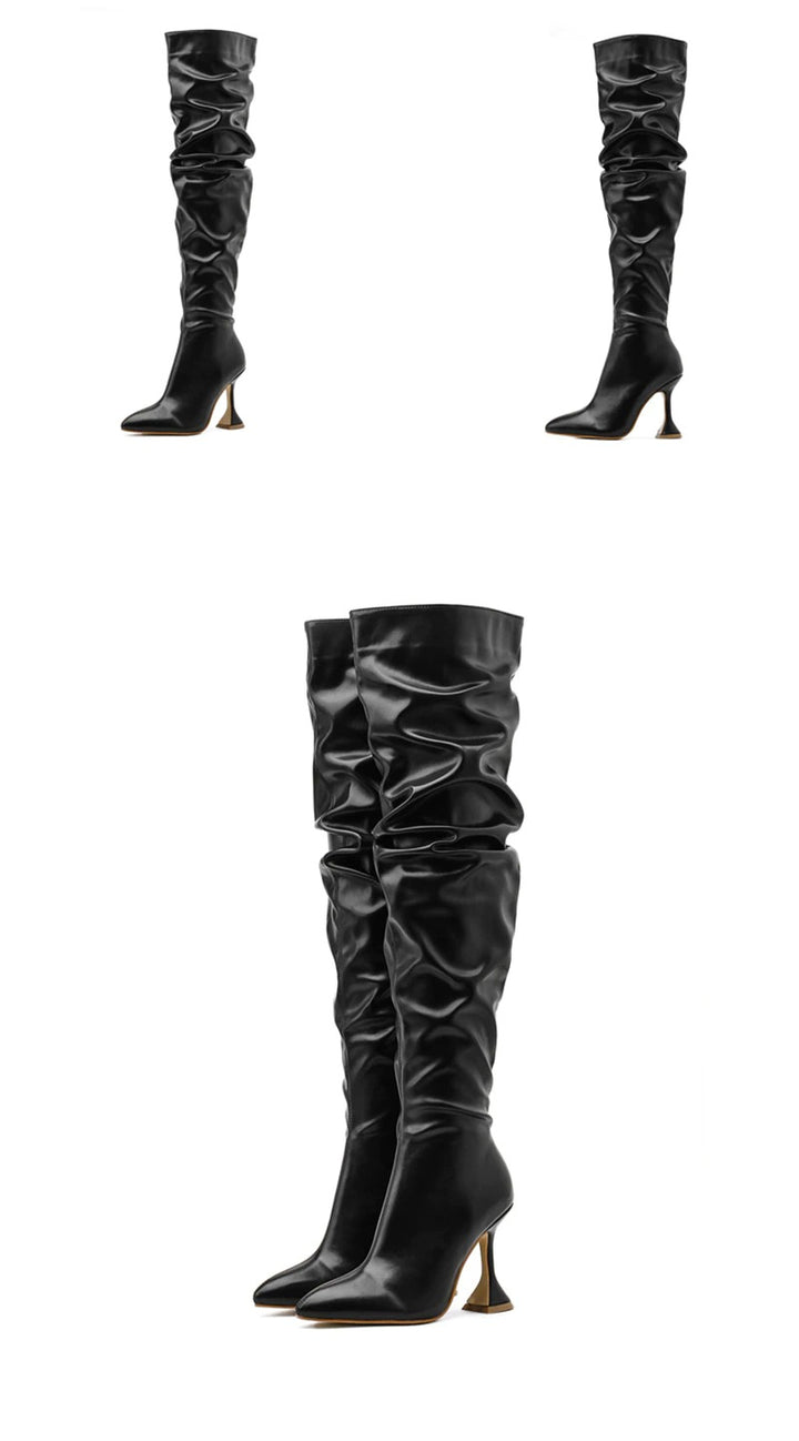 thigh high black boots