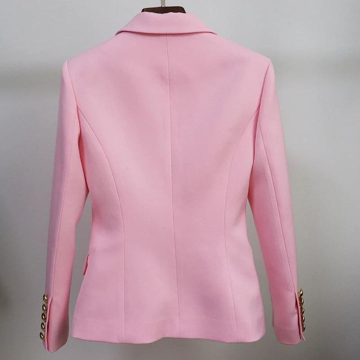 Light Pink Gold Button Blazer