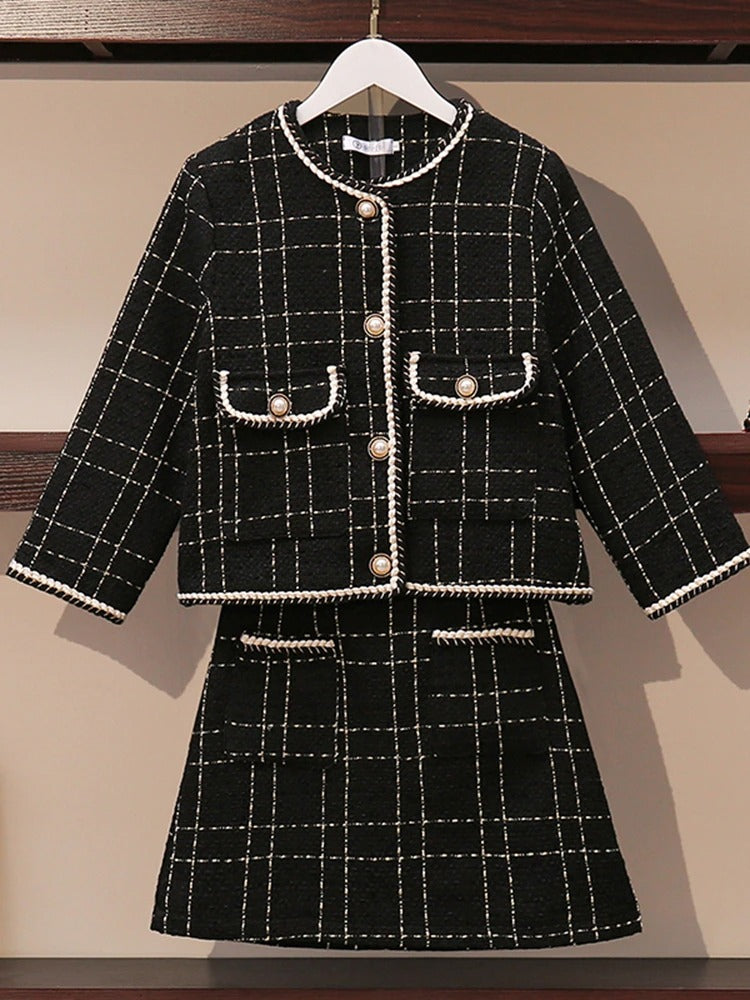 tweed jacket matching skirt