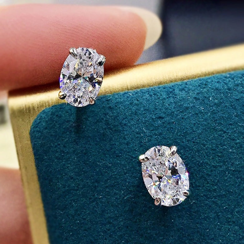 oval cubic zirconia earrings
