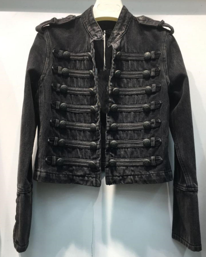 Retro Denim Military Style Jacket