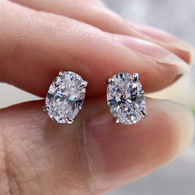 oval stud earrings