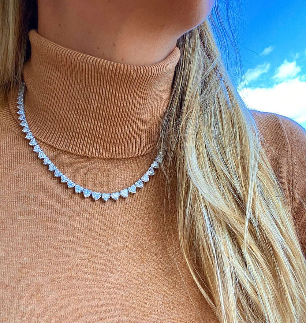 heart tennis necklace