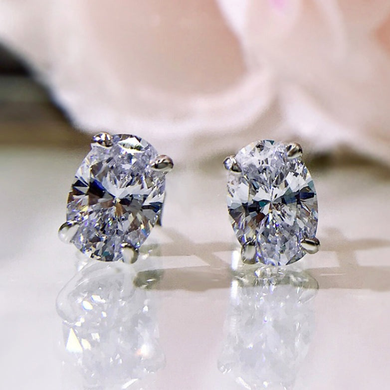 oval cut diamond earrings