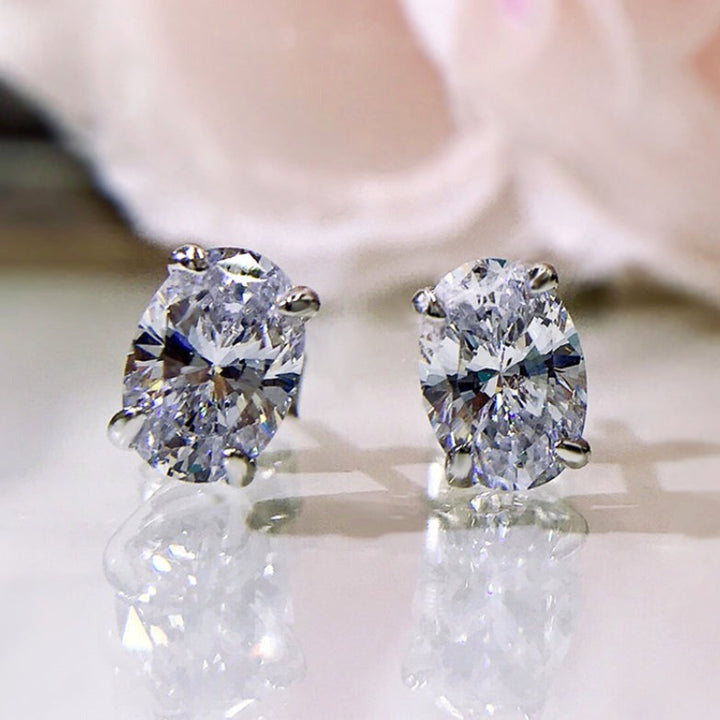 oval cut diamond earrings