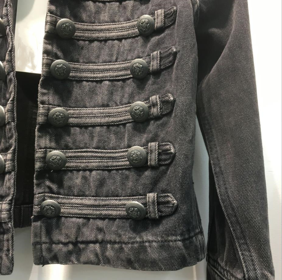 Retro Denim Military Style Jacket