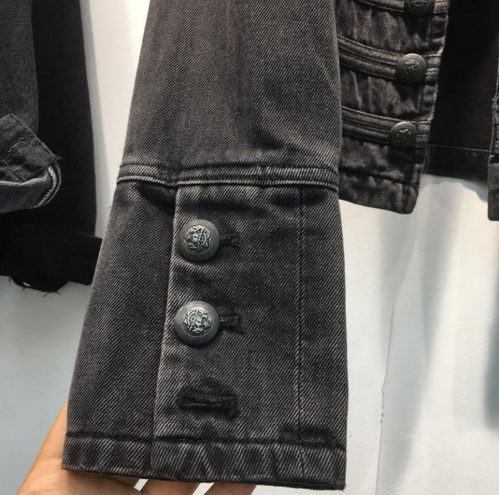 Retro Denim Military Style Jacket