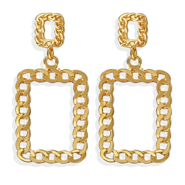 Audrey Vintage Gold Chain Link Earrings