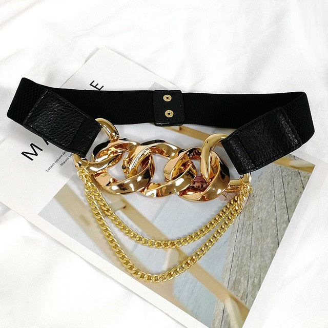 Runway Gold Chain Tassel Belt