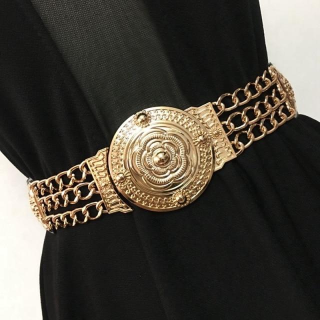 Vintage Gold Chain Medallion Belt