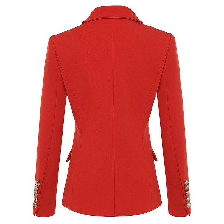 Red Double Breasted Gold Button Blazer