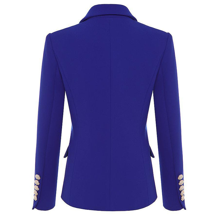 Cobalt Blue Double Breasted Gold Button Blazer