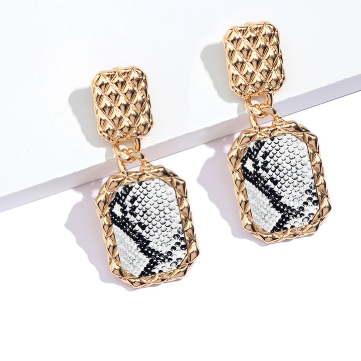 Snakeskin Gold Statement Earrings