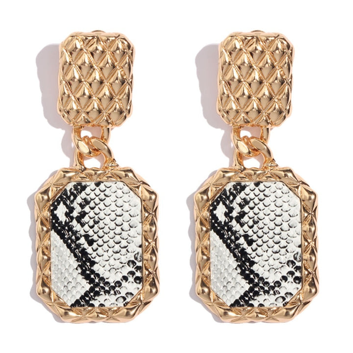 Snakeskin Gold Statement Earrings