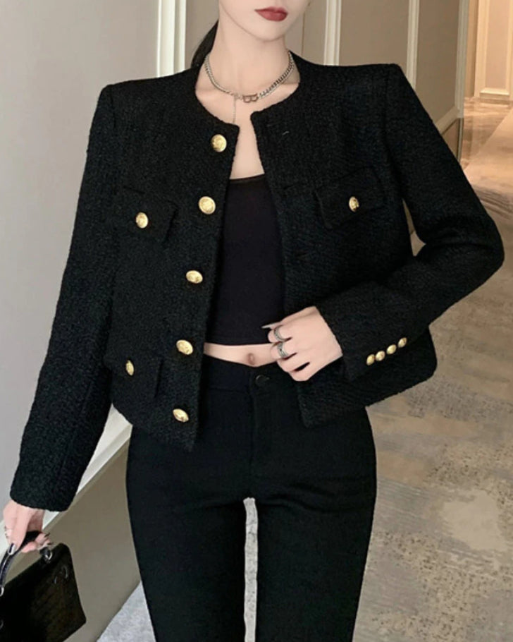 black tweed jacket