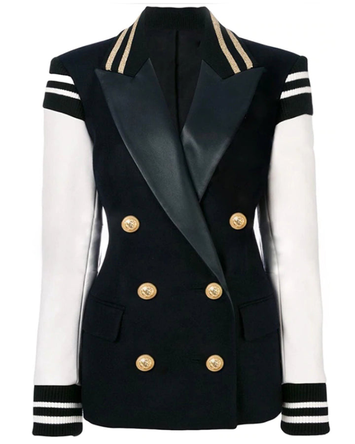 Varsity Double Breasted Gold Button Blazer