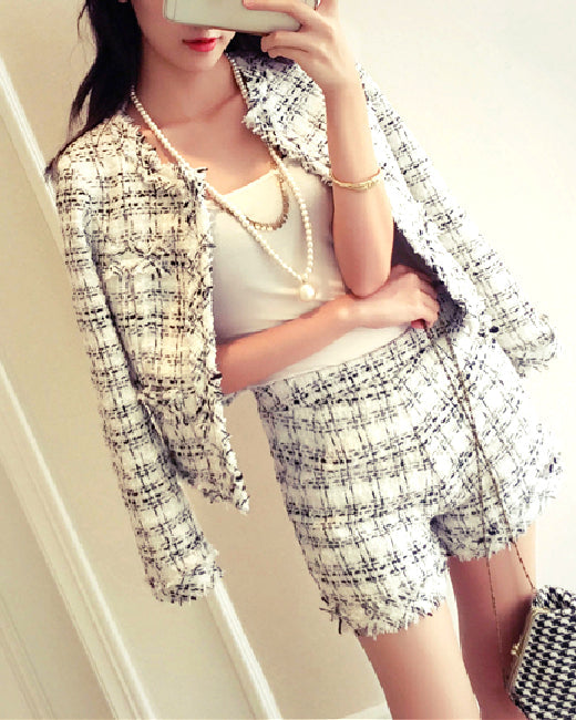 Tweed 2-Piece Jacket & Shorts Set