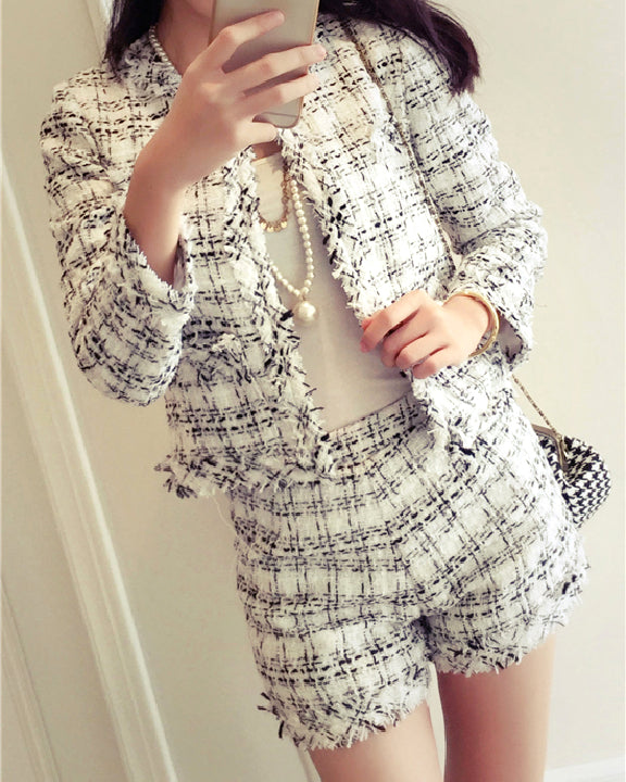 Tweed 2-Piece Jacket & Shorts Set