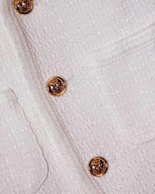 ジャケットその他 HUECLOSET Gold Button No Collar Tweed Jacket SE234 ZARA WOMEN COLLARED TEXTURED TWEED SHORT JACKET LIMITED